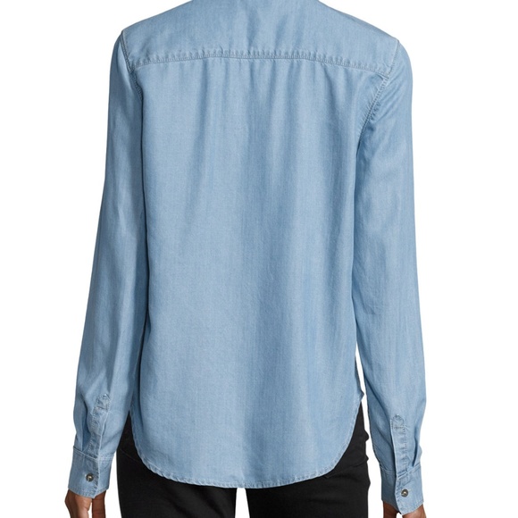 PAIGE | Billie Lace Up Chambray popover sz XS - Picture 2 of 8